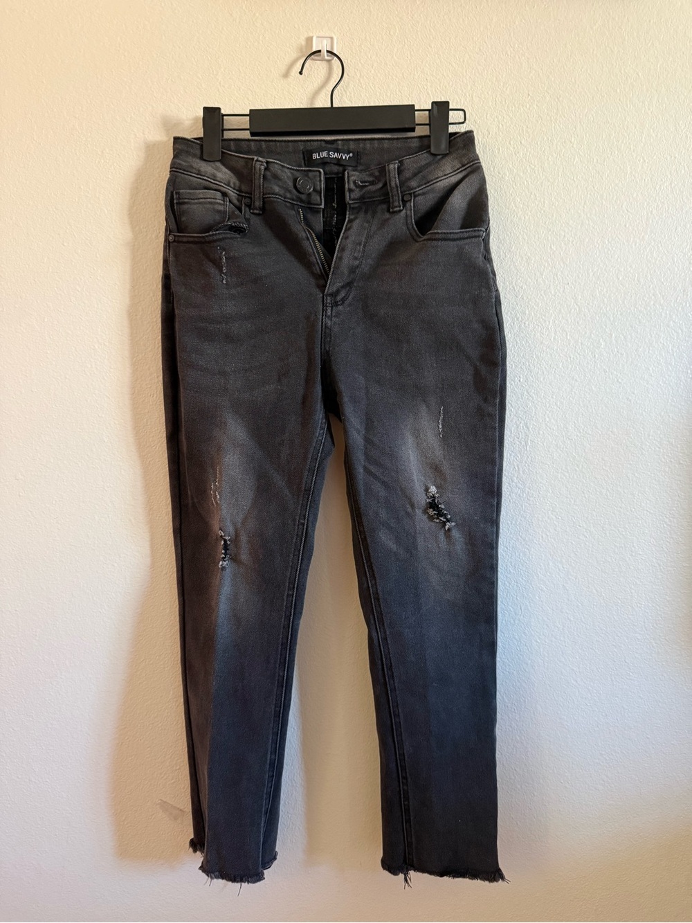 Blue Savvy Black Distressed Skinny Jeans for Women
